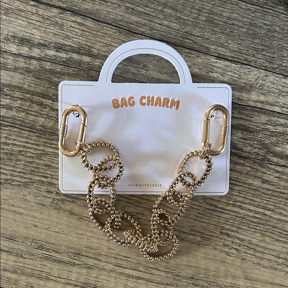 Anthropologie Gold Chain Bag Charm